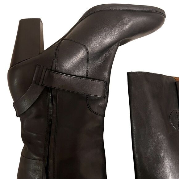 Clarks Tall Comfort Fashion Black Leather Boots Size 9.5 - Picture 4 of 12